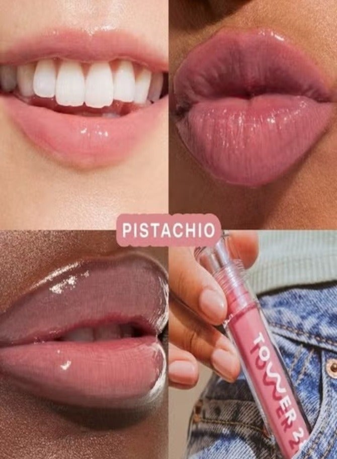 Tower 28 ShineOn Moisturizing Lip Jelly Gloss, Pistachio - semi-sheer, milky nude pink  3.9g – Non-Sticky, Hydrating Lip Shine - Image 2