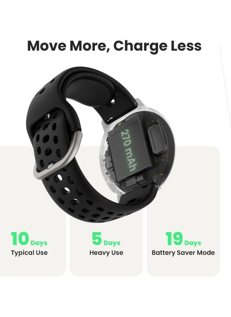 REBENUO - Smart Watch Active 2  44mm, GPS Maps with Direction, Fitness Tracker, 10 Day Battery, Sleep Monitor, 160+ Sport Modes, Water Resistant, for Android & Apple iPhone, Black Silicone - Image 1