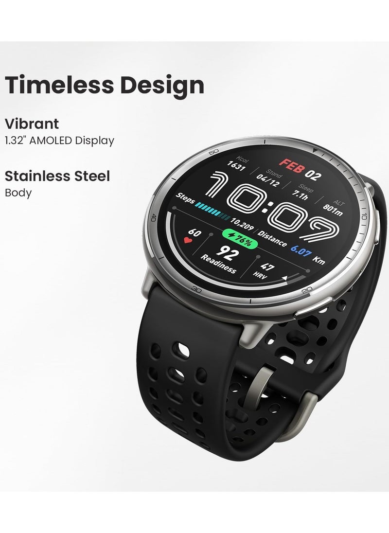 REBENUO - Smart Watch Active 2  44mm, GPS Maps with Direction, Fitness Tracker, 10 Day Battery, Sleep Monitor, 160+ Sport Modes, Water Resistant, for Android & Apple iPhone, Black Silicone - Image 1