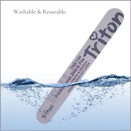 TRITON Professional 180/180 Double Sided Nail Filer/Emery Board/Buffer/Polisher, Reusable Sponge File Manicure Pedicure Tool for Home and Salon Use - Image 2