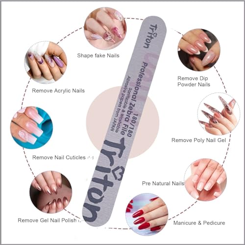 TRITON Professional 180/180 Double Sided Nail Filer/Emery Board/Buffer/Polisher, Reusable Sponge File Manicure Pedicure Tool for Home and Salon Use - Image 4