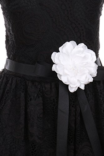 iGirlDress Little Girls Floral Design Lace Easter/Spring Dress Black Size 6 - Image 3