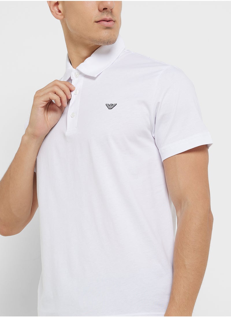 EMPORIO ARMANI Beachwear Logo Polo Shirt  - Image 3