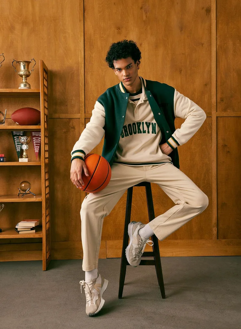DeFacto Printed Polo Sweatshirt