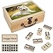 WE Games Custom Color Printed Image Double 9 Dominoes in Natural Wooden Treasure Box Dominoes Set for Adults Ivory Color Double Nine Domino Tile Games Personalized Domino Gift - Image 2