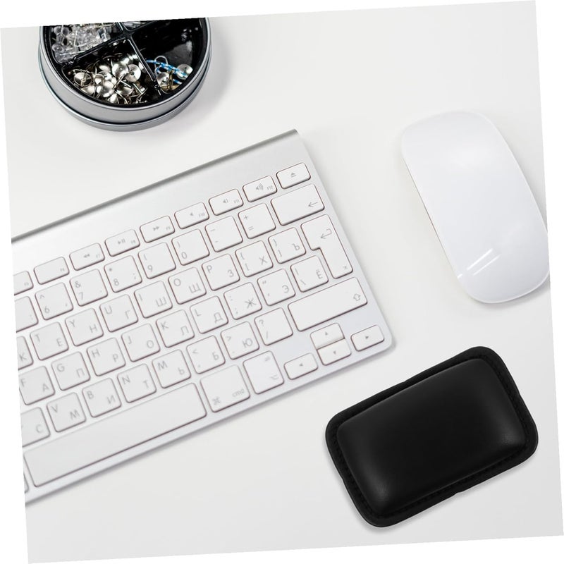 Leather Mouse Wrist Rest Support Pad Ergonomic Computer Elbow and Wrist Cushion for Pain Relief Skid Design for Gaming Office Use and Travel Black - Image 5