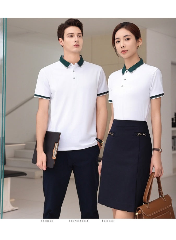 Summer Short Sleeve Polo Shirt Corporate Workwear Collared T-Shirt Men's Fashion  - Image 2