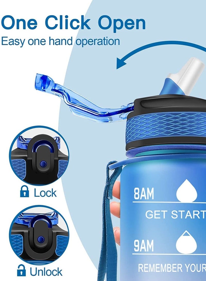 bullga Bottle For Kids And Adults, Portable Leakproof Drinking Water Bottles With Motivational Time Marker, BPA Free Water Jug For School Fitness Outdoor Gym Sports 1L Water  - Image 4
