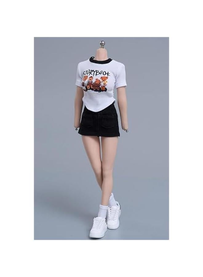 1/6 Scale Figure Doll Clothes: Short-Sleeved Wrap-Around Skirt Set for 12-inch Collectible Action Figure cd064B  - Image 2