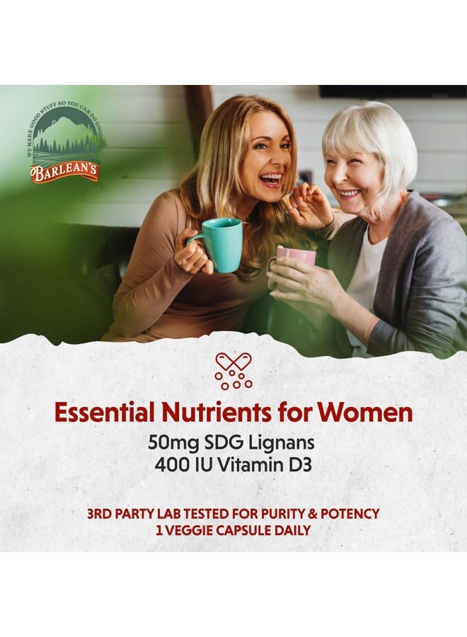 BARLEAN'S Brevail Plant Lignan Extract Capsules, Proactive Breast Health Supplement with 50 mg SDG Lignans from Flax Seed Hulls for Healthy Estrogen Balance and PMS Mood Support Pills, 30 Count - Image 5