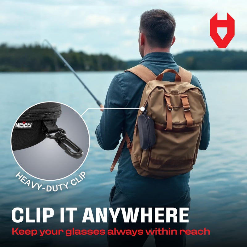 NoCry حافظة NoCry لنظارات السلامة مع بطانة من الفelt، سحاب معزز ومشبك حزام عملي - Image 5