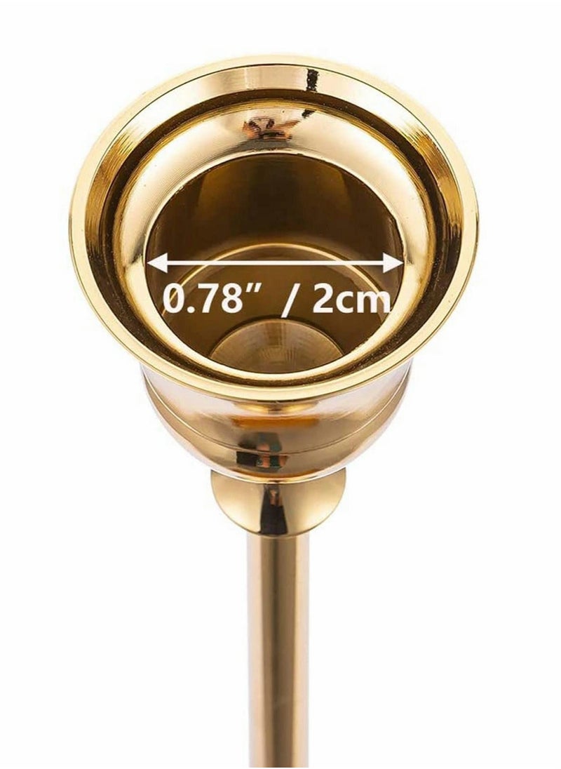 Generic - Gold Candle Holders for Candlesticks Set of 3 Taper Candle Holders, Tall Metal Candlestick Holders for Wedding, Table Centerpiece, Home Decor, Dining, Party, Fits 3/4 inch Thick Candles - Image 1