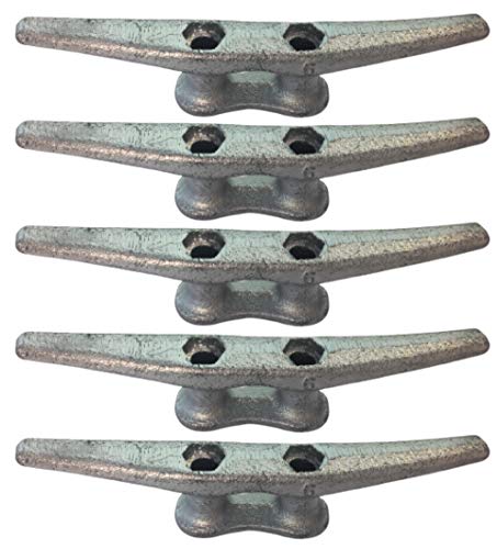ZUJARA 6 inch Dock Cleats, 5-Pack Galvanized Iron Boat Cleat for Marine or Decorative Applications - Image 1