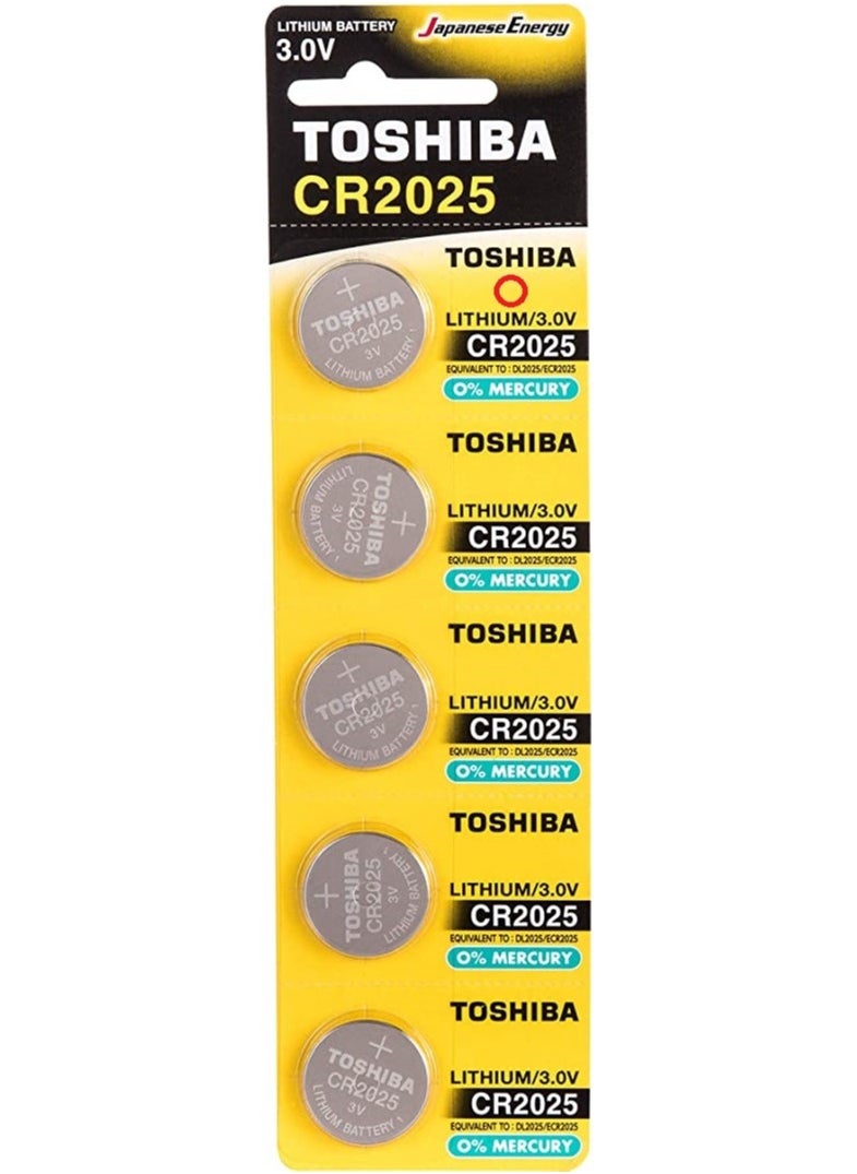 Toshiba Toshiba CR2025 3V Lithium Battery Pack of 5  - Image 1