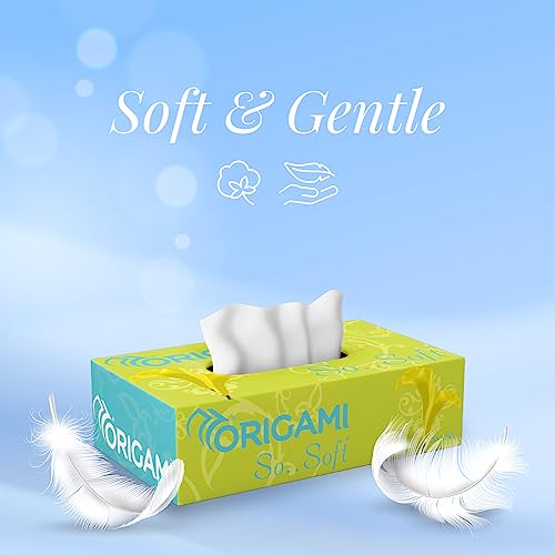 Origami So Soft 2 Ply Facial Tissue | Ultra Soft, Skin Friendly & Highly Absorbent Face Tissues | Multipurpose Car, Home & Office Use | Pack of 3 (200 Pulls 600 Sheets) - Image 3
