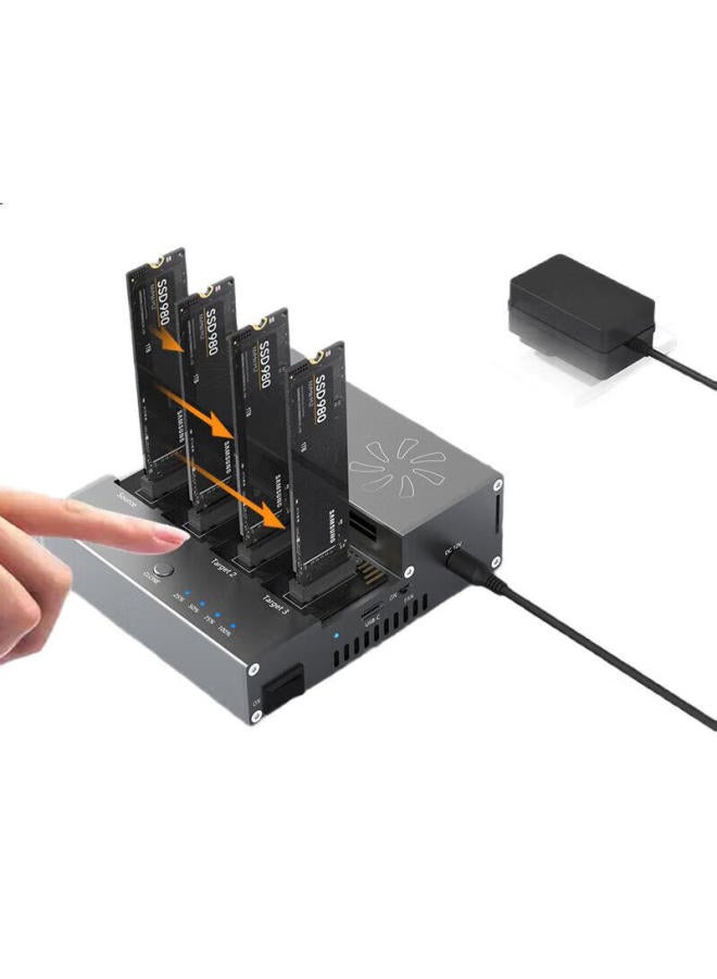Aoko One-To Nvme Ssd Cloning Machine, Multi-Drive M.2 Nvme Duplicator, 40Gbps Four-Bay Hard Drive Dock With Fan, S4Cg - Image 2