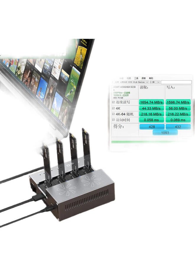 Aoko One-To Nvme Ssd Cloning Machine, Multi-Drive M.2 Nvme Duplicator, 40Gbps Four-Bay Hard Drive Dock With Fan, S4Cg - Image 1