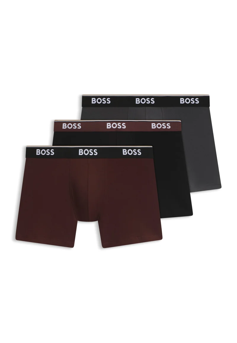 BOSS Three-pack stretch-cotton boxer briefs