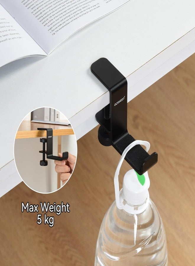 aceyoon Foldable Headphone Stand for Desk, Aluminum Headset Stand Clamp Hook Under Desk Space Save Mount, Headset Holder for Gaming Headphone (Single Foldable Stand) - Image 2