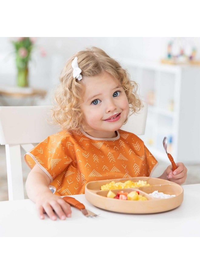 BUMKiNs Bumkins Short Sleeve Bib for Girl or Boy, Toddler and Kids for 1-3 Years, Large Size, Essential Must Have for Junior Children, Eating, Mess Saving Soft Fabric Apron for Play, 2-pk Desert Boho  - Image 3