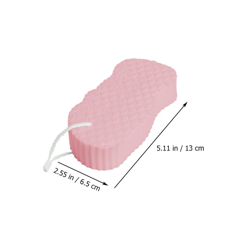Soft Painless Shower Sponges 3pcs Set Pink Blue White for Body Cleaning and Sensitive Skin - Image 3