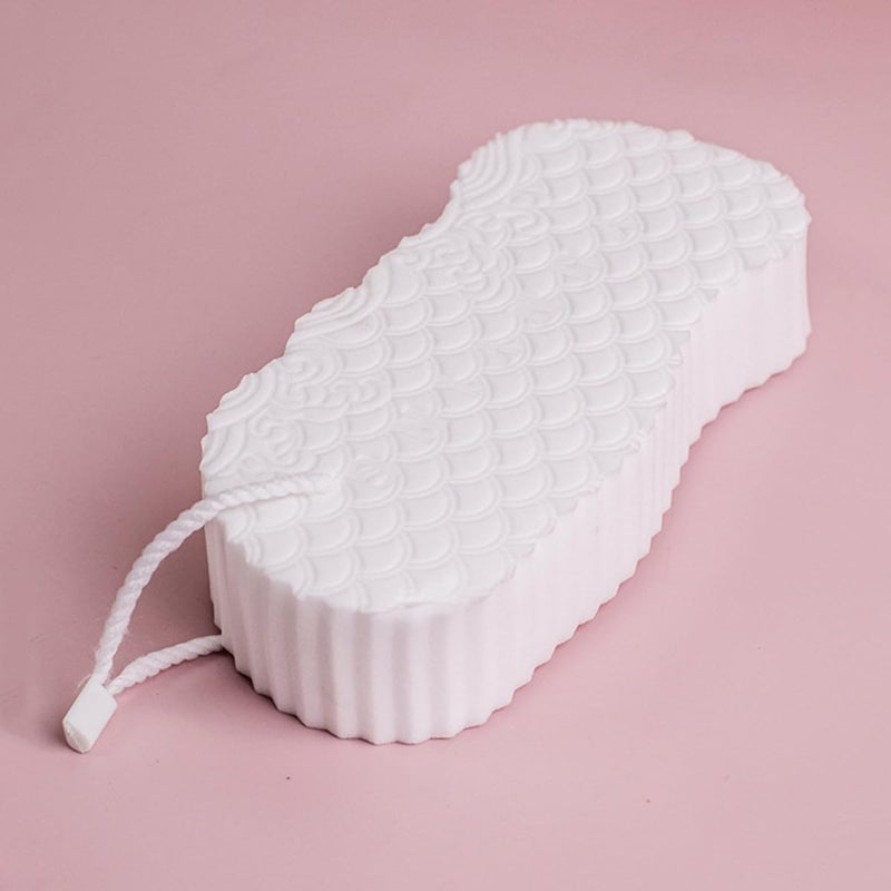 Soft Painless Shower Sponges 3pcs Set Pink Blue White for Body Cleaning and Sensitive Skin - Image 5