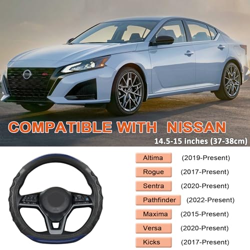 GIANT PANDA Steering Wheel Cover for Nissan Altima Rogue Car Steering Wheel Cover for Nissan D ShapeBlueDShaped - Image 3