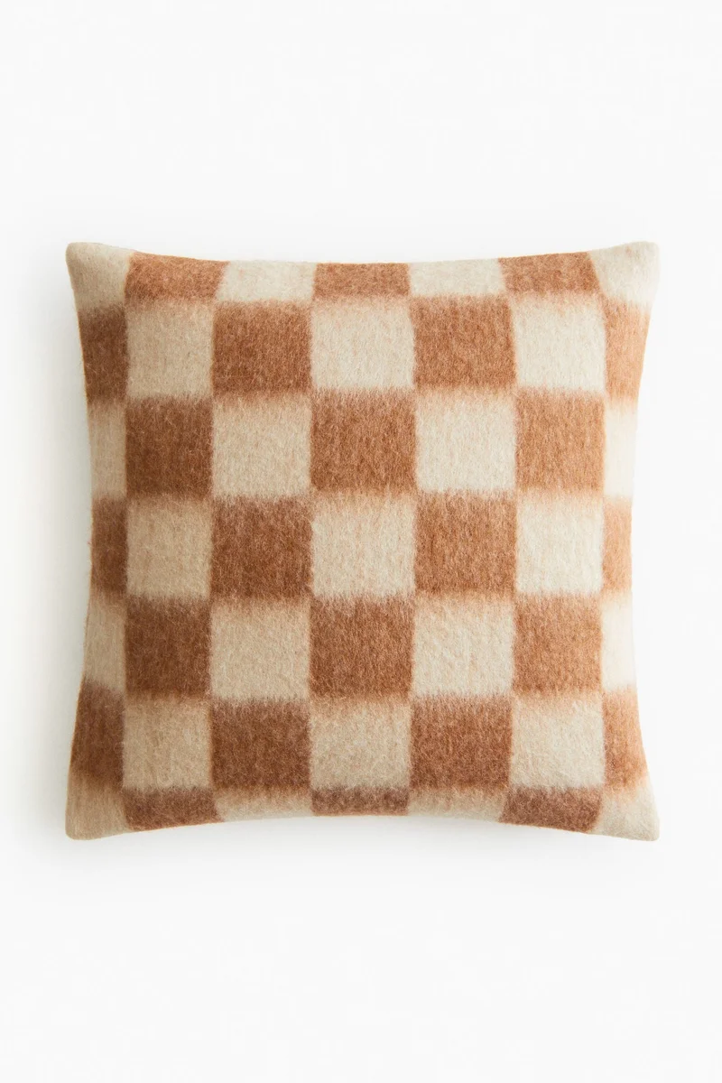 H&M Checked wool-blend cushion cover