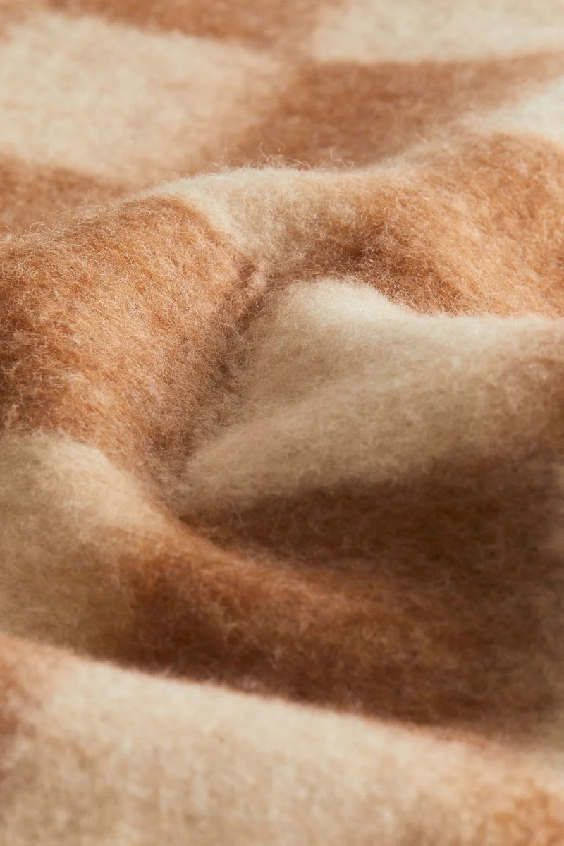 H&M Checked wool-blend cushion cover