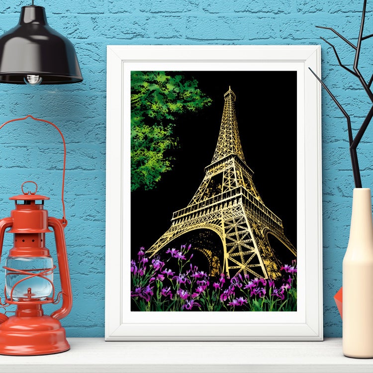 Leap Deer Colorful Urban Series Scratch Paintings – City Night Scene Art - Image 4