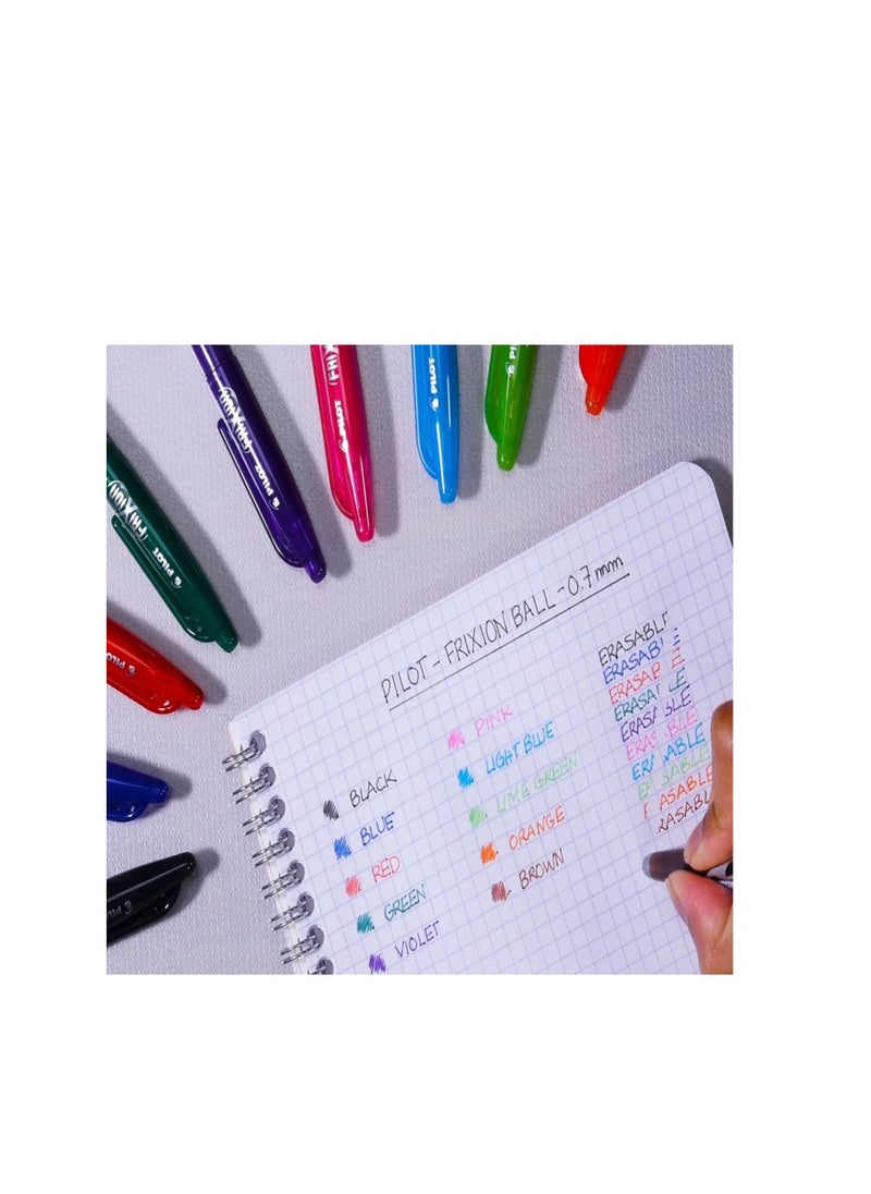PILOT - 6-Piece Frixion Erasable Ball Pen 0.7mm Tip Black Ink - Image 1