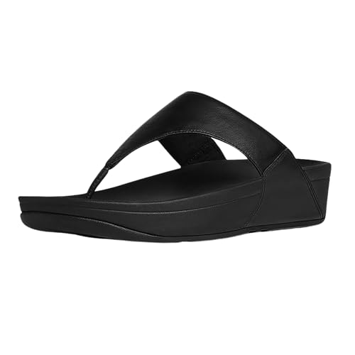 FitFlop Lulu Leather Toepost, Color: Black, Size: 8 (I88-001-060) - Image 1