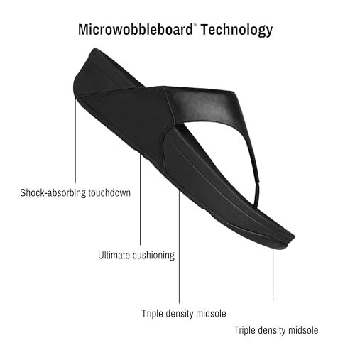 FitFlop Lulu Leather Toepost, Color: Black, Size: 8 (I88-001-060) - Image 3