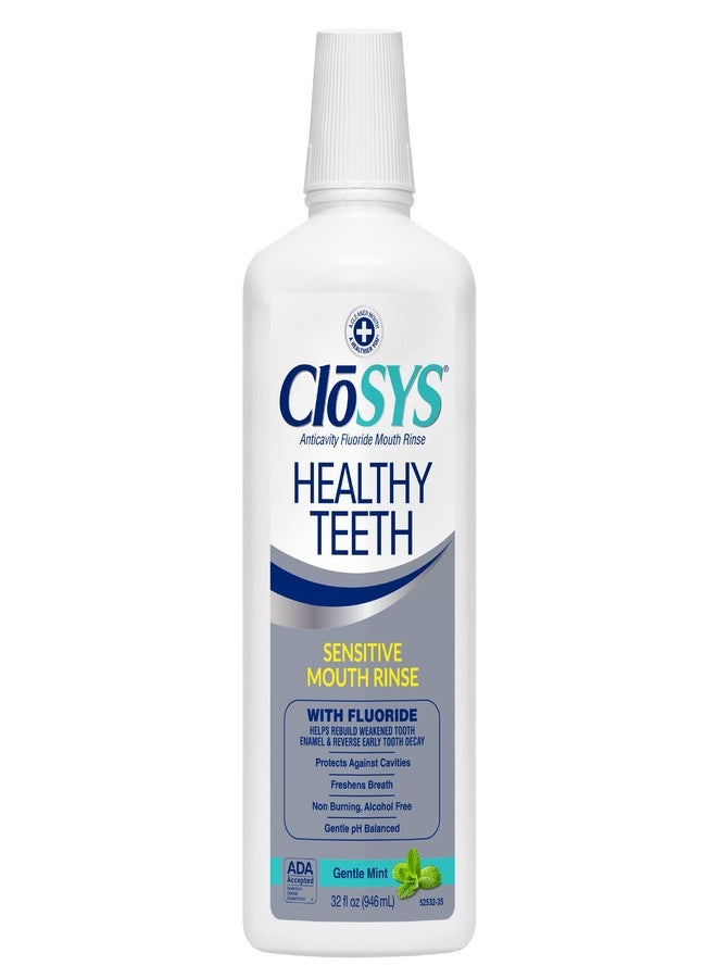 CloSYS Silver Healthy Teeth Anti-Cavity Oral Rinse, 32 Fl Oz, Fluoride Mouthwash For Adults, Non-Burning, Non-Irritating - Image 1