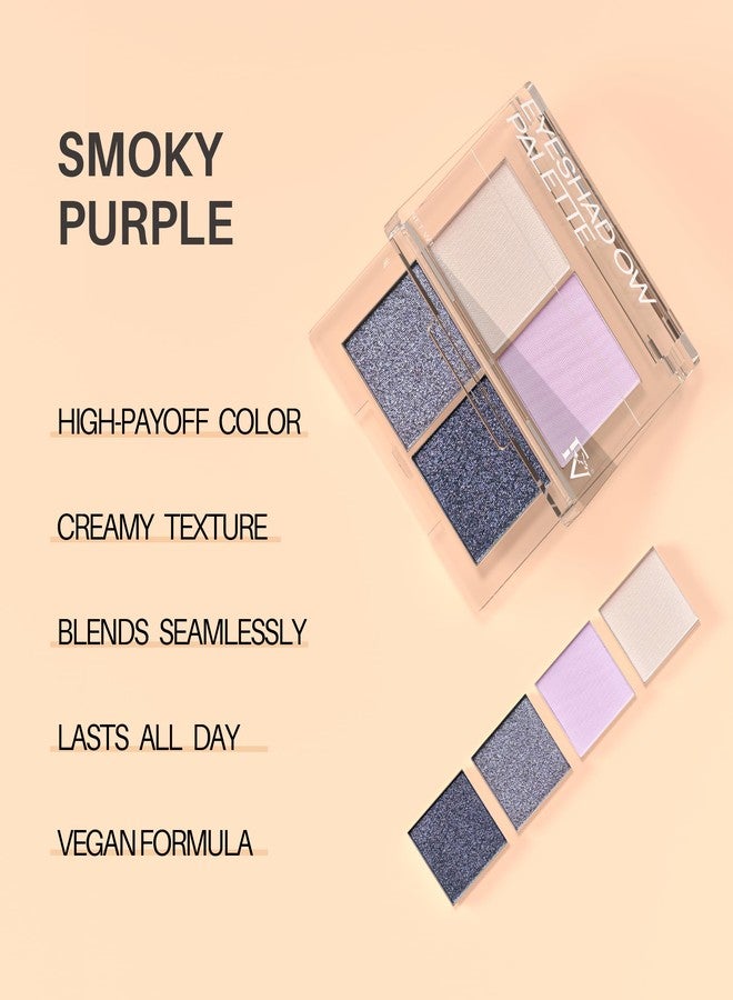 FV Natural Finish Eyeshadow Palette, 4 Matte & Metallic High Pigment Shades, Long-Lasting Eye Shadow Palette Makeup, Crease-Proof, Blendable Eye Makeup (Purple) - Image 5