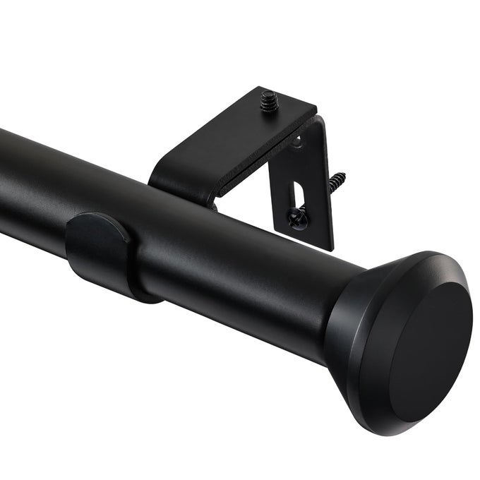 Heavy Duty Curtain Rods for Windows 48 to 84 Inches Black Adjustable Curtain Rods with Diamond Finials for Bedroom Living Room Patio Kitchen Farmhouse