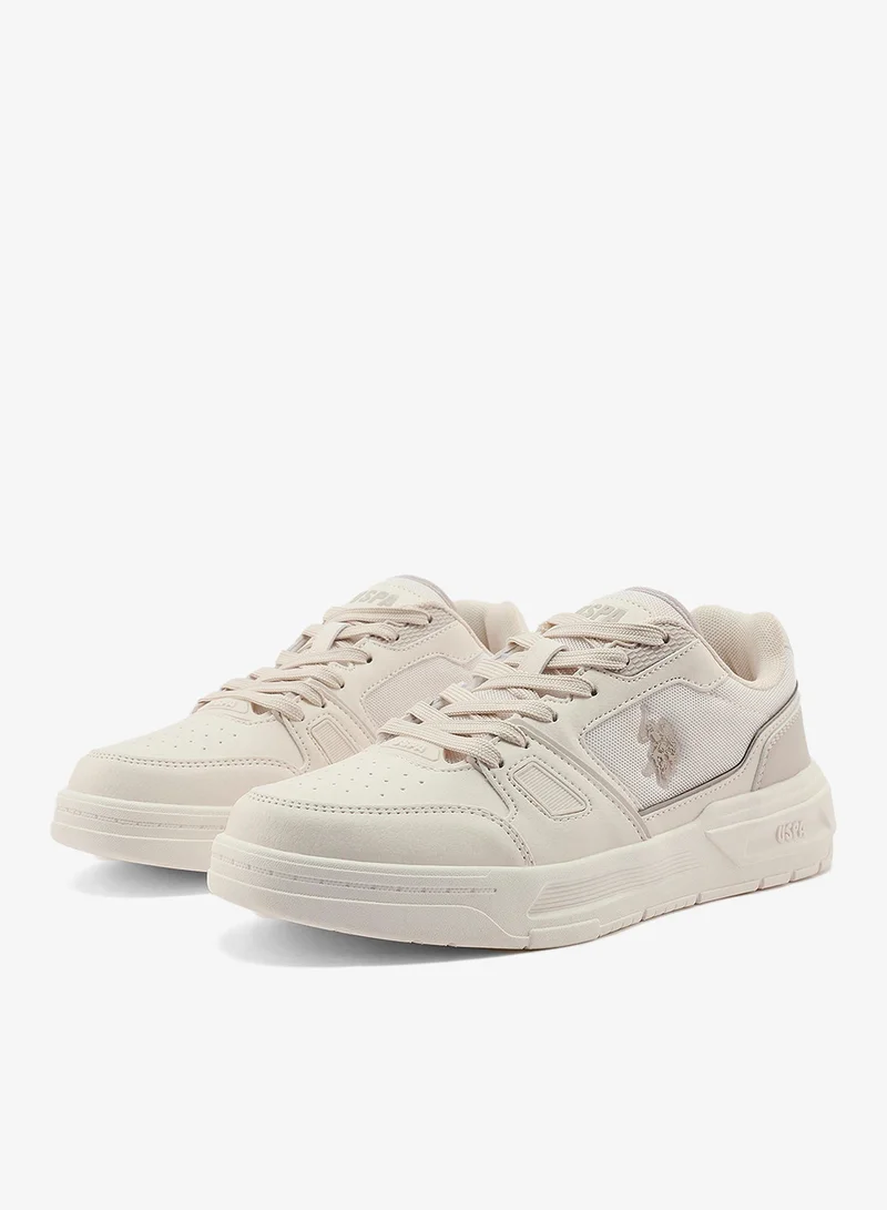 U.S. Polo Assn. Powder Women's Casual Sneakers - Beige Fashionable Low-Top Design for Women | Best Price UAE