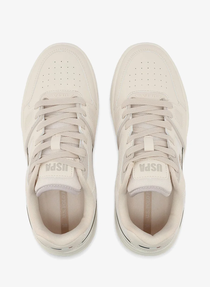 U.S. Polo Assn. Powder Women's Casual Sneakers - Beige Fashionable Low-Top Design for Women | Best Price UAE