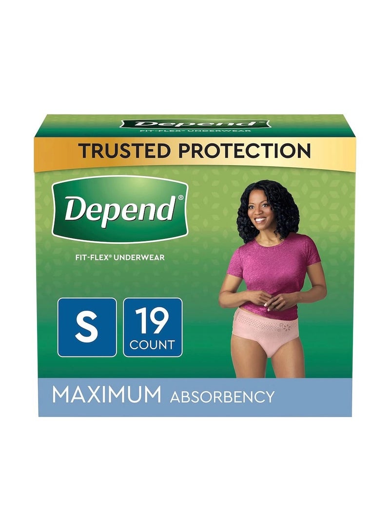 Depend FIT-FLEX Depend FIT-FLEX Incontinence Underwear for Women Small Blush 19 Count 