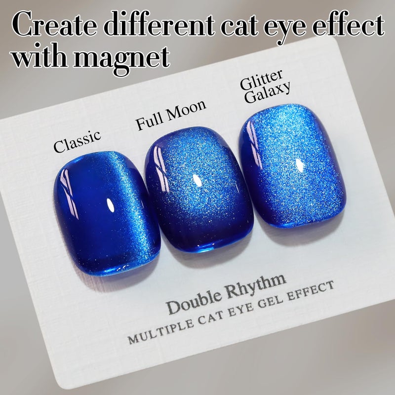 Double Rhythm 0.5 OZ Cat Eye Gel Polish with Magnet 15ML Holographic Glitter Shimmer Translucent Jelly Color Magnetic Nail Polish Salon DIY at Home (MC1078) - Image 4