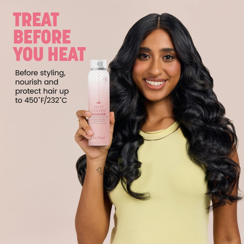 Drybar Hot Toddy Heat Protectant Mist Coconut Colada Scent - Full Size| Lightweight Heat Protectant for Hair protects from Heat & Styling with Curling, Straightening and Styling Irons - Image 5