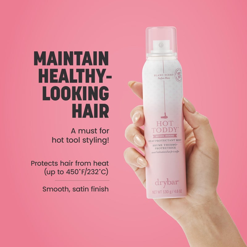 Drybar Hot Toddy Heat Protectant Mist Coconut Colada Scent - Full Size| Lightweight Heat Protectant for Hair protects from Heat & Styling with Curling, Straightening and Styling Irons - Image 3