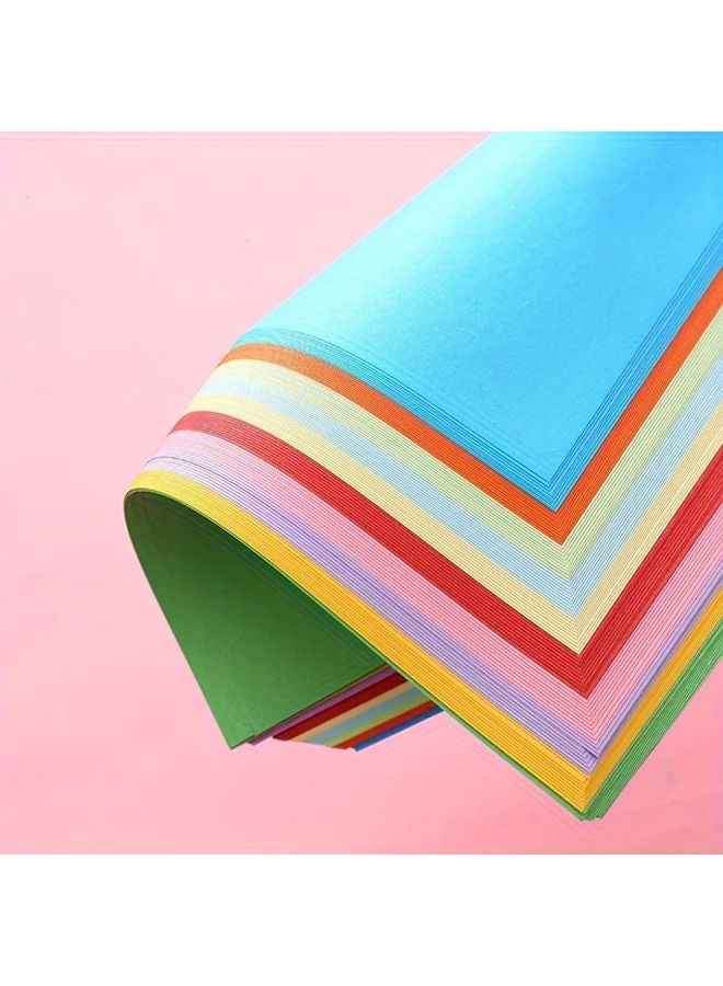 400 قطعة من الورق الملون اليدوي بألوان متعددة ومقاسات 4 أحجام لأعمال الأوريغامي وسكرابوكينغ - Image 4