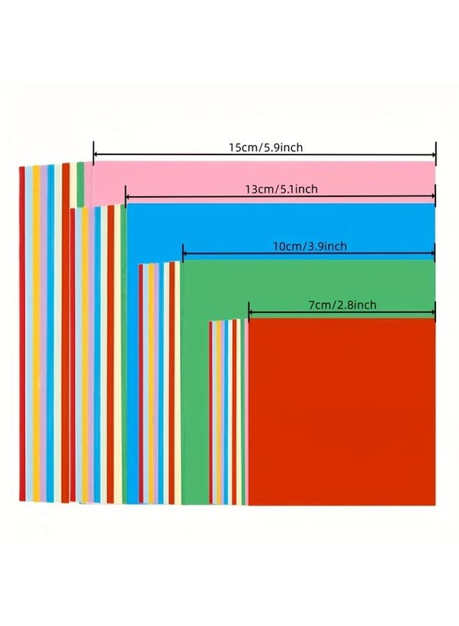 400 قطعة من الورق الملون اليدوي بألوان متعددة ومقاسات 4 أحجام لأعمال الأوريغامي وسكرابوكينغ - Image 5