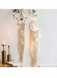 Y&D Moon Dream Catcher Handmade Wall Decor, Bedroom Boho Home Decor Gifts for Girls Mom  - Image 1
