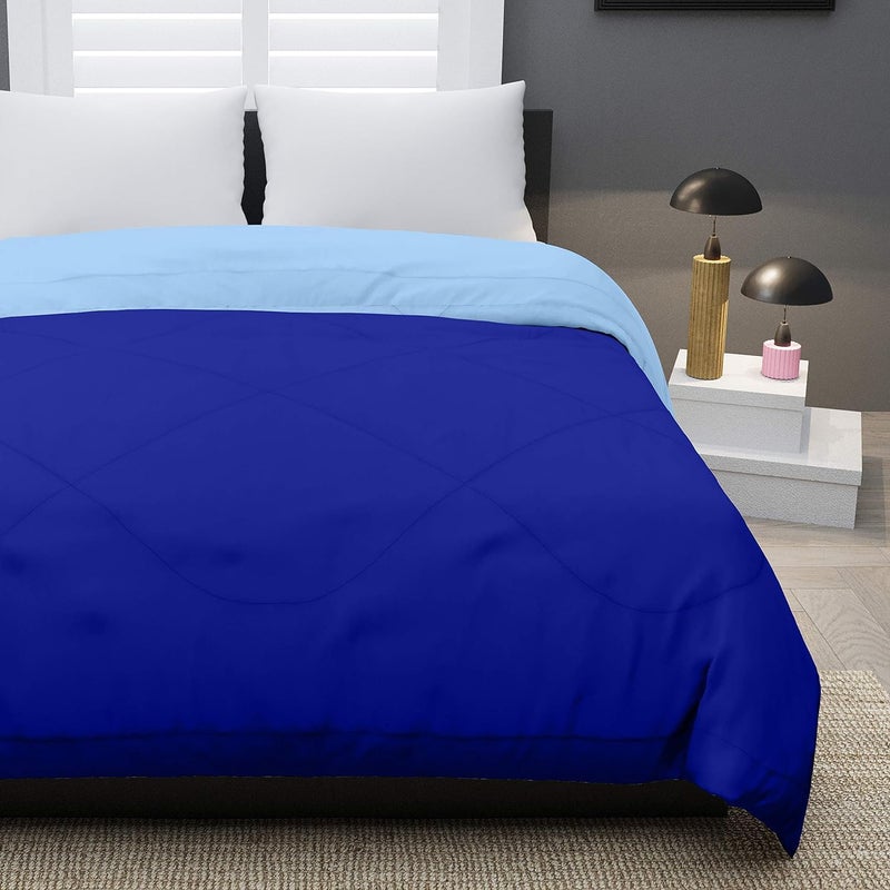 CRAZY WORLD Microfiber Reversible Comforter, Double 350 GSM (Blue & Sky Blue) - Image 3