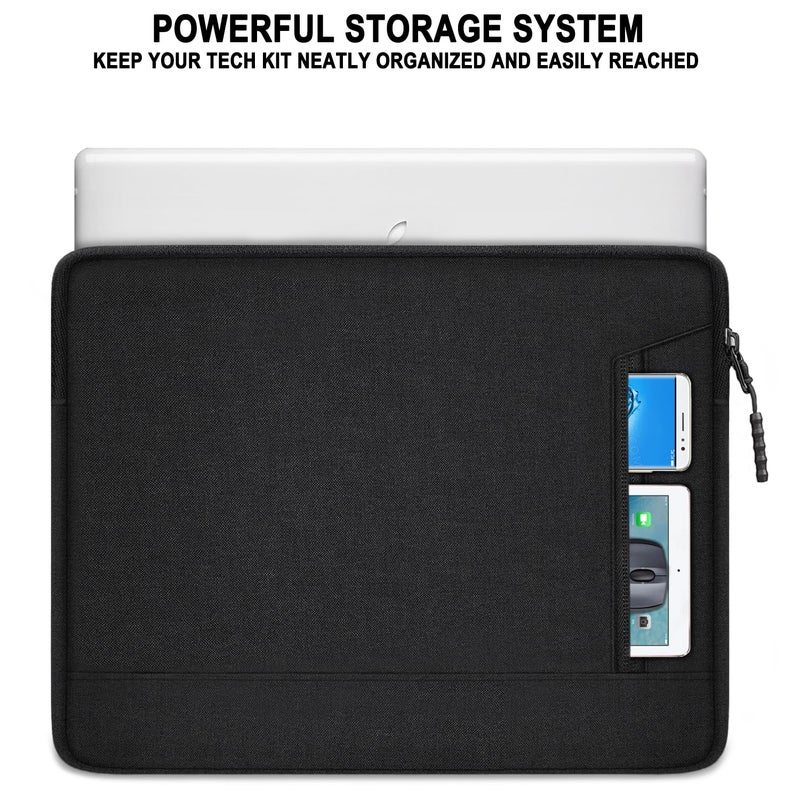 TEDNETGO Laptop Case 15.6 inch, Water Resistant Portable Monitor Computer Bag with Pockets Traveling Shockproof Protective Laptop Sleeve Compatible with HP, Dell, Lenovo, Acer, Asus, MacBook Pro, Black - Image 5