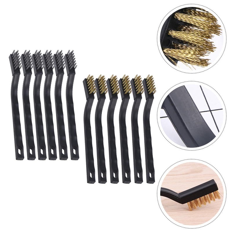 12 Pcs Copper Wire Brush Set For Rust Remover Cleaning Welding Slag - Image 4