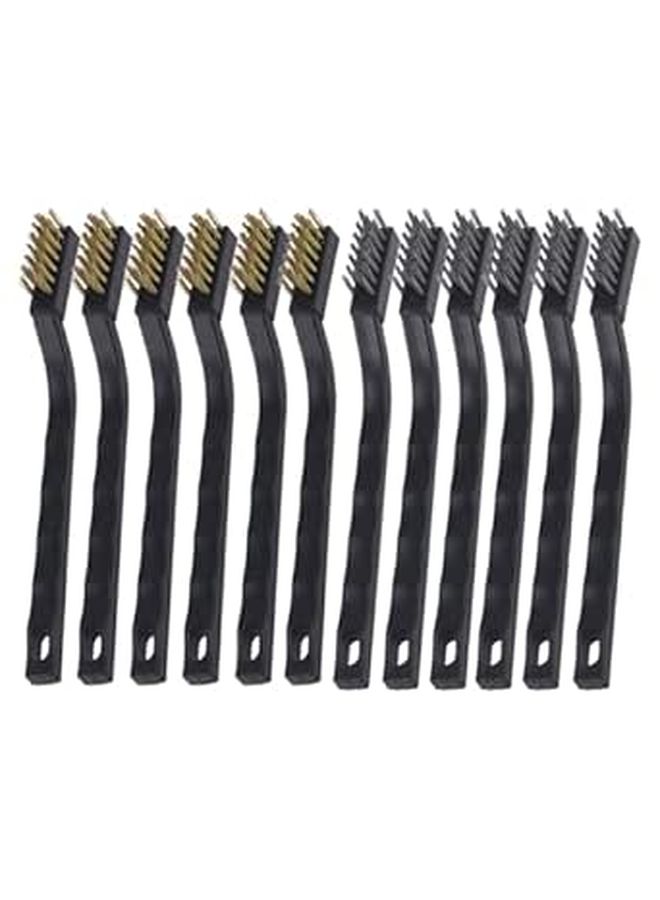 12 Pcs Copper Wire Brush Set For Rust Remover Cleaning Welding Slag - Image 1