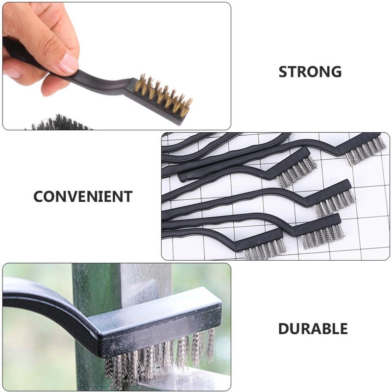 12 Pcs Copper Wire Brush Set For Rust Remover Cleaning Welding Slag - Image 5